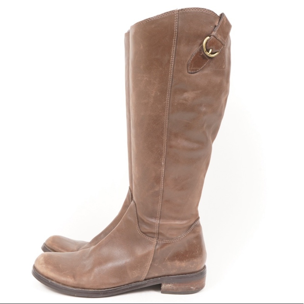 GABRIELLA ROCHA COFFEE BROWN LEATHER ZIP BOOTS 6